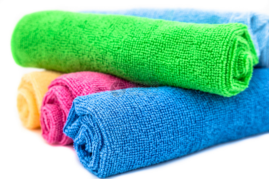 彩色毛巾淋浴黄色浴室蓝色活力白色粉色洗澡棉布纺织品图片