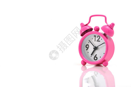 闹钟时钟手表涂鸦拨号粉色白色时间圆圈分针背景图片