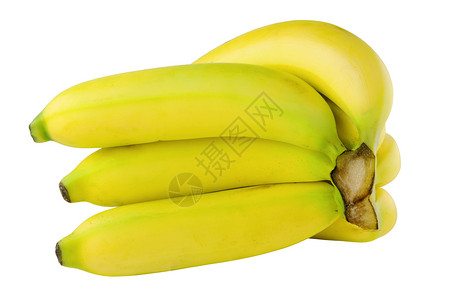 香蕉集团小吃食物健康饮食水果黄色背景图片