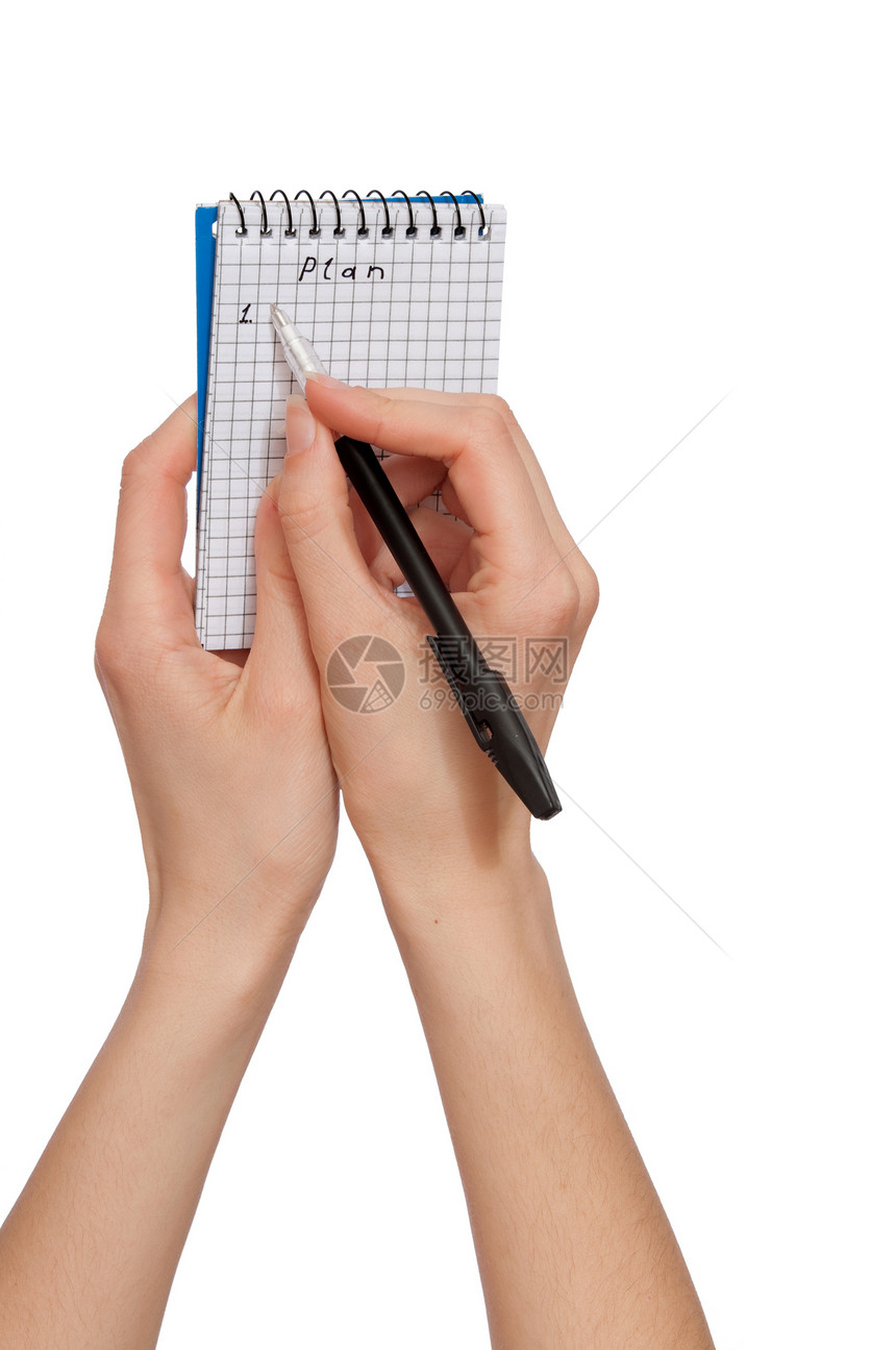 书写计划白色手指女性笔记商业学生笔记本宏观阅读图片