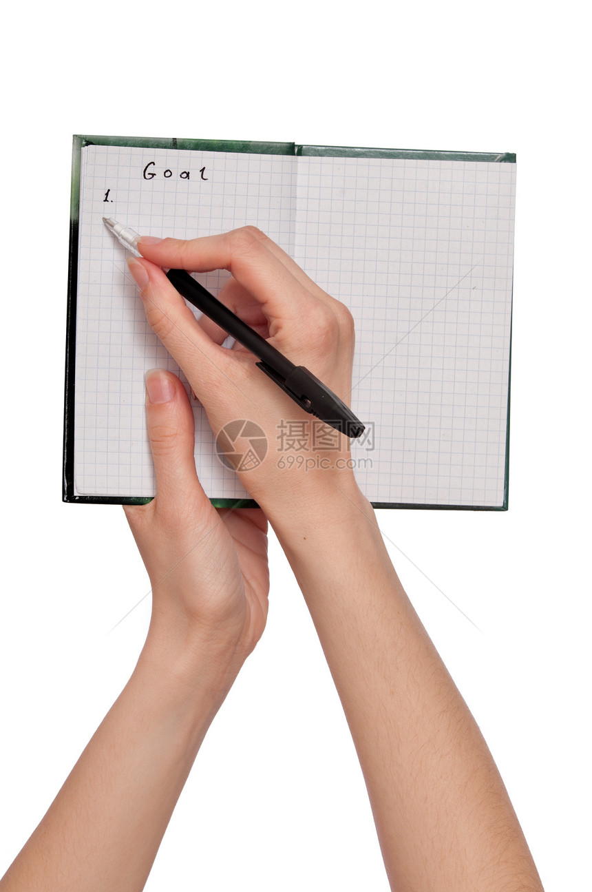 写入目标手指笔记笔记本白色宏观学生商业阅读女性图片