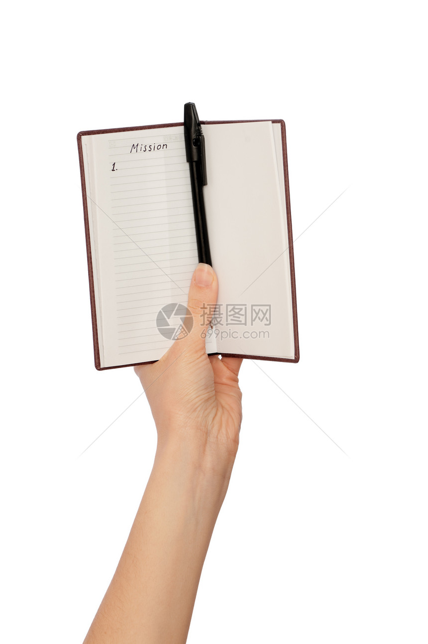 特派团学生女性阅读手指笔记本商业白色宏观笔记图片