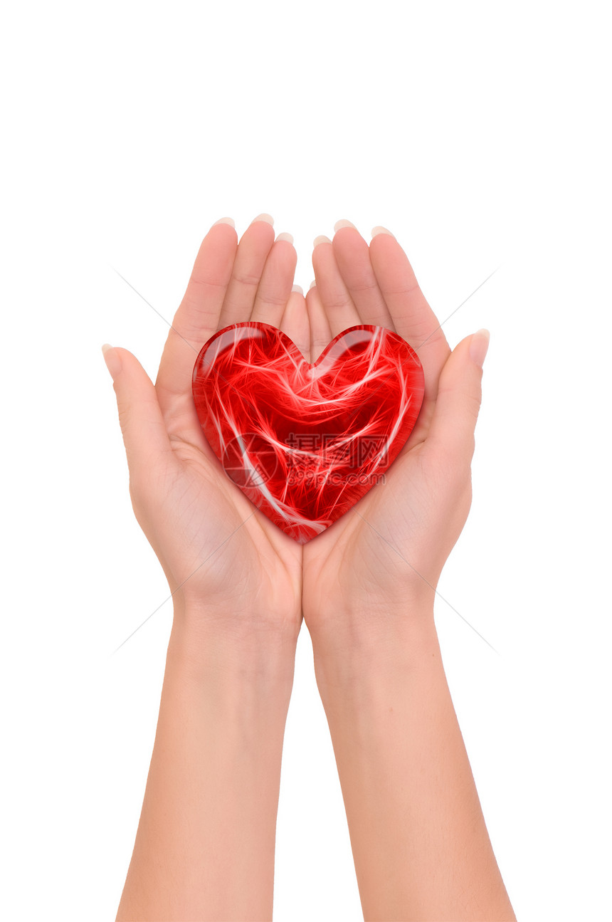手握红心皮肤红色棕榈帮助紫色礼物女性庆典手指图片