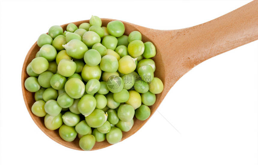 木勺中的绿豆饮食勺子白色宏观营养健康厨房圆形绿色食物图片