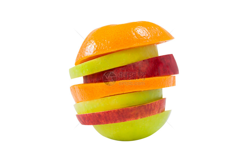 混合水果食物植物橙子黄色白色红色健康营养果味绿色图片