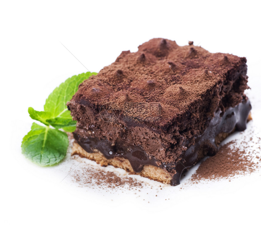 巧克力蛋糕松露加白课程咖啡店薄荷黑色食物糕点甜点美食棕色蛋糕图片