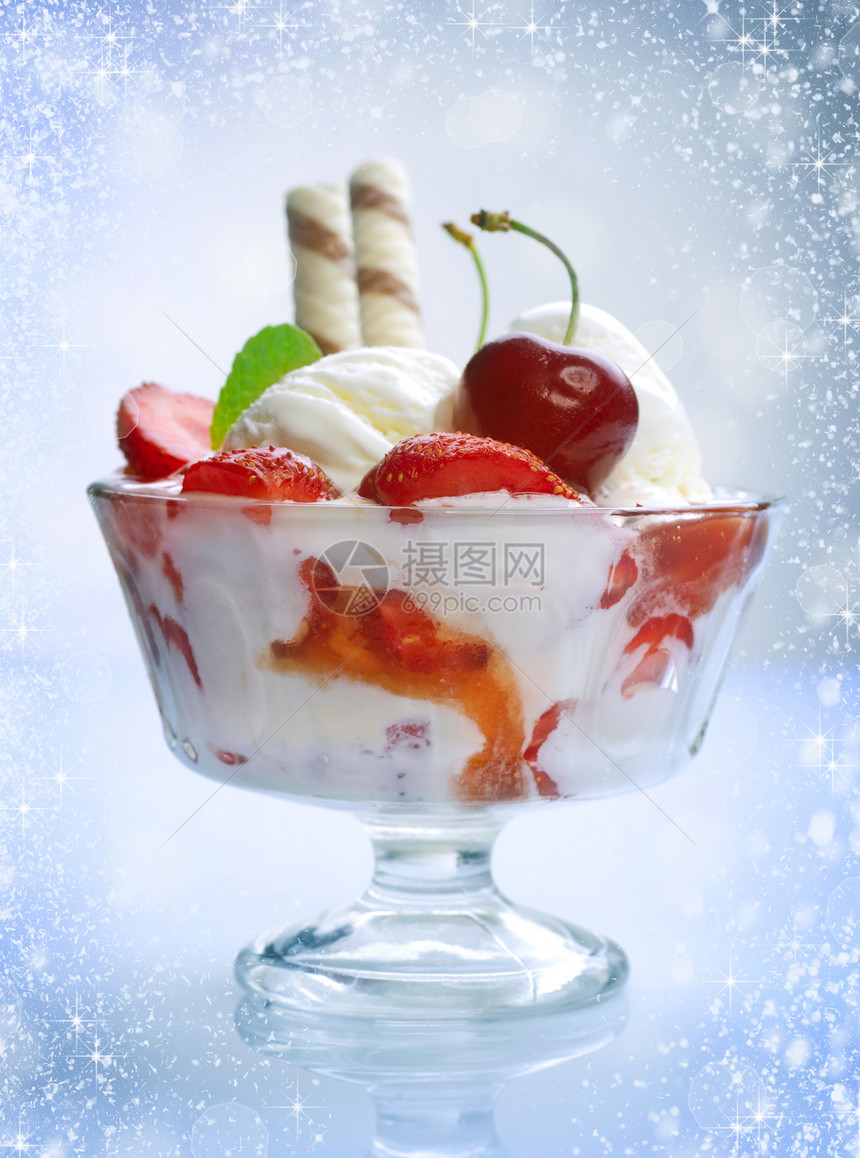 冰淇淋薄荷浆果奶油美食食物配料水果环境甜点餐厅图片