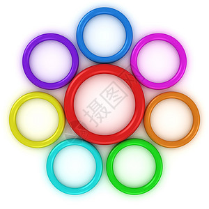 彩虹环计算机圆形戒指图形雏菊白色圆圈车轮光谱调色板背景图片