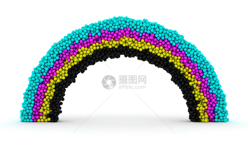 CMYK 彩虹青色蓝色模型印刷术技术光谱打印白色色彩图片