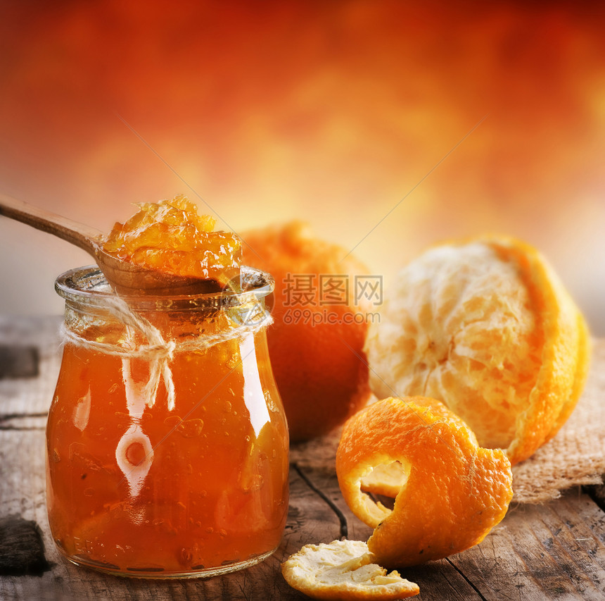 橙色自制果酱图片