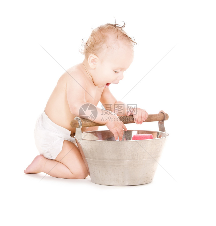 男孩婴儿用洗浴管孩子男生保健皮肤尿布卫生育儿生活童年微笑图片