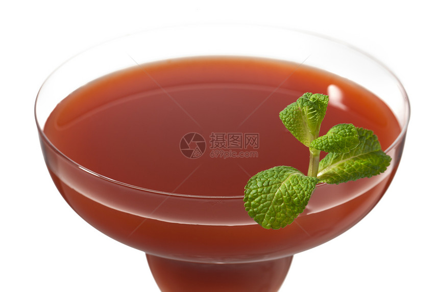 马提尼的草莓果汁作物图图片