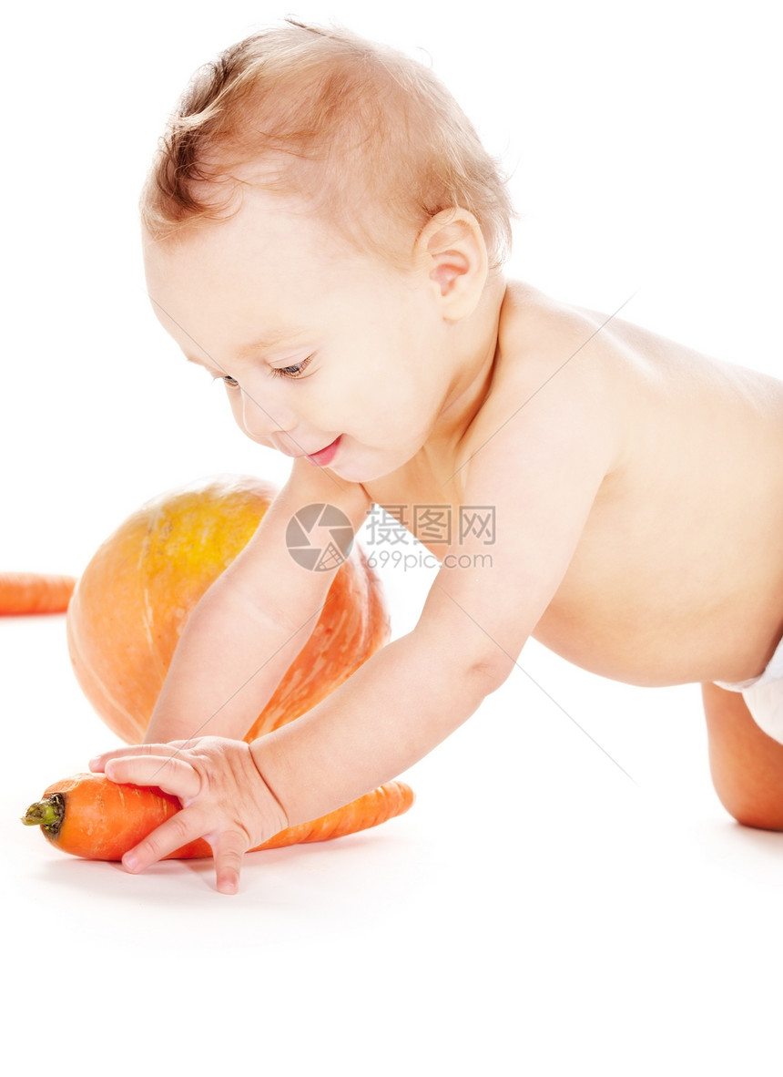 带蔬菜的男孩婴儿童年孩子营养男生尿布食品青少年男性饮食食物图片