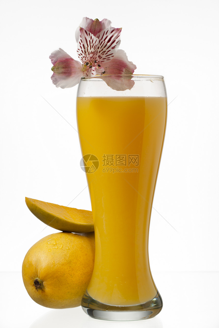 芒果和果汁杯的图像图片
