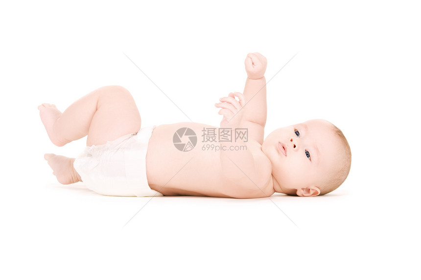 婴儿尿布中的婴儿男孩儿童生活皮肤蓝眼睛白色男性孩子青少年保健卫生图片