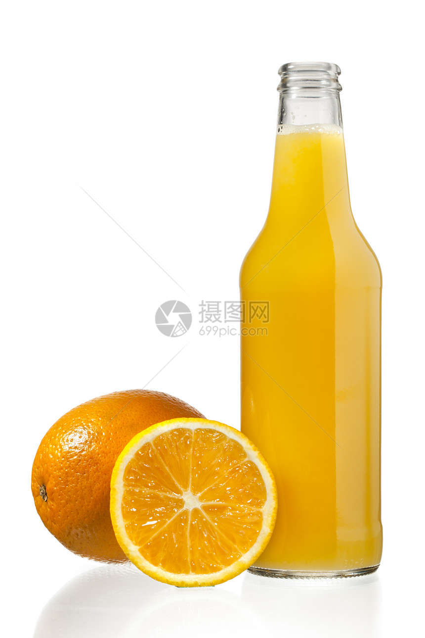 橙果和果汁饮品饮食维生素液体营养茶点橙子瓶子水果食物图片