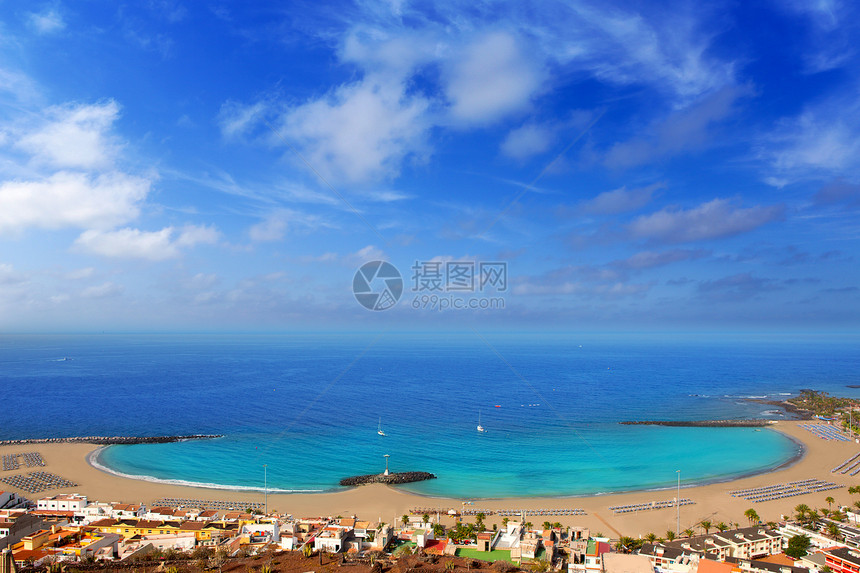 的Las Vistas海滩空中视图岛屿热带阳伞天线天窗海洋蓝色地标吊床旅行图片