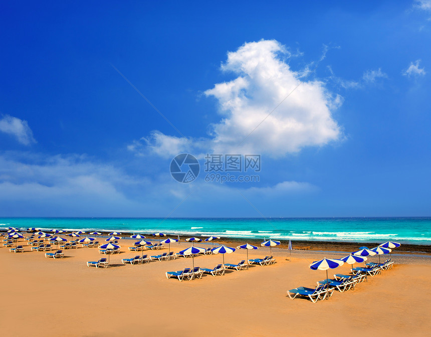 特内里夫的天窗海洋热带地标蓝色阳伞海岸环境岛屿假期图片