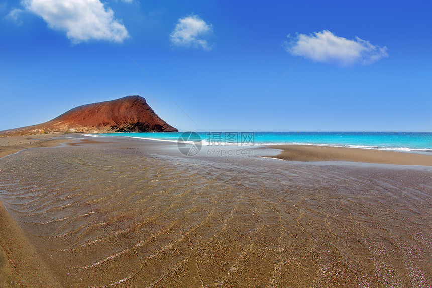 特内里夫的Tejita海滩火山天空海景沙漠海浪异国泡沫热带海洋情调图片