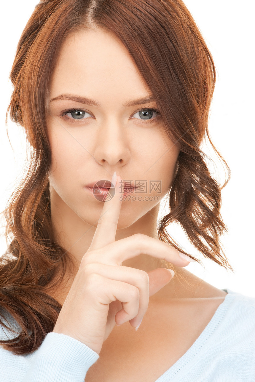 嘴唇上的手指黑发警告手势女性女孩商务阴谋人士成人秘密图片
