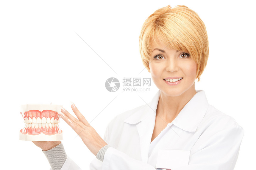 有下巴的医生美白中年金发搪瓷药品教学专家微笑牙科口腔科图片
