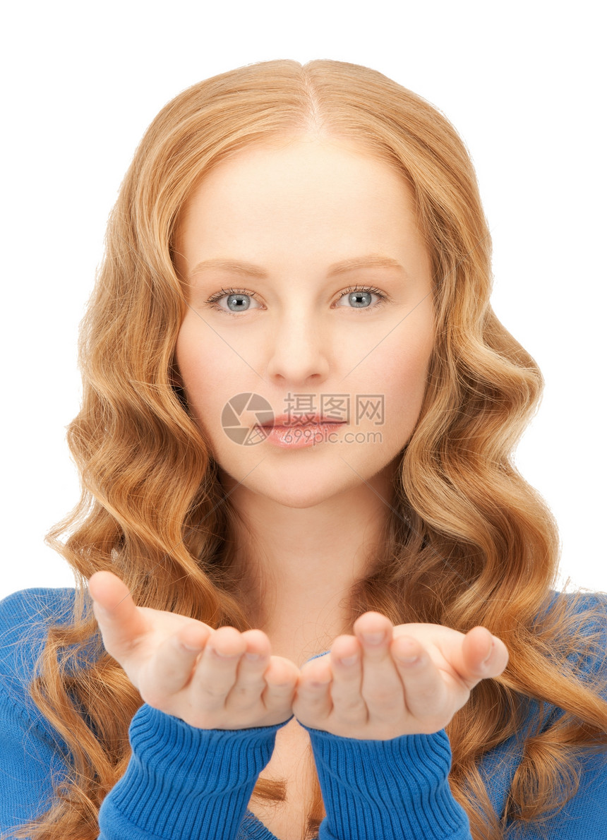 椰枣上的东西青少年女孩广告人士成人棕榈白色商务手势女性图片