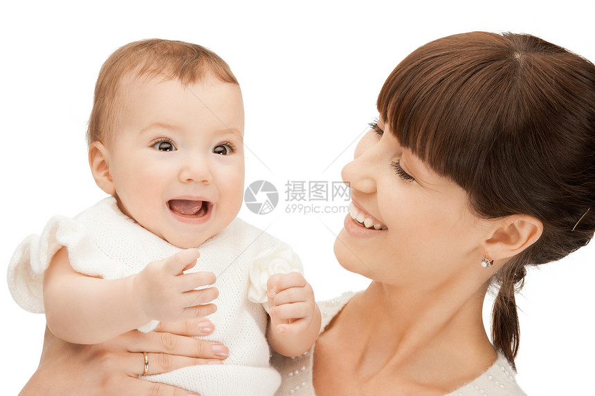 幸福的母亲和可爱的婴儿童年生活妈妈男生乐趣微笑女儿家庭女士母性图片