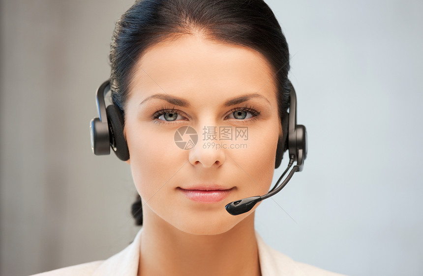 帮助热线女性求助接待员女孩耳机操作员顾问技术助手秘书图片