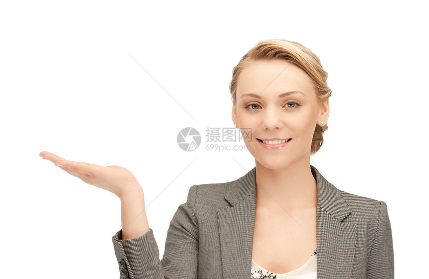 椰枣上的东西女性女孩棕榈白色商务微笑人士青少年成人手势图片