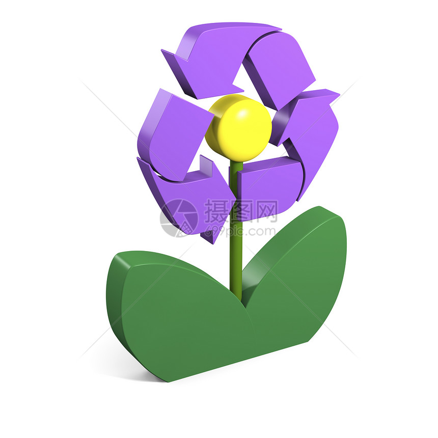 花上循环符号插图植物群环境回收紫色紫花植物绿色生态图片