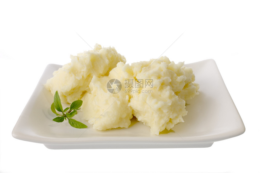 土豆泥土豆奶油状物水平盘子食物白色蔬菜图片