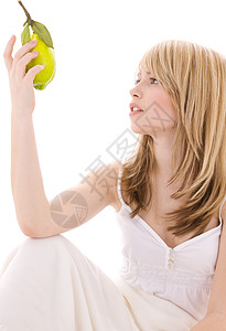 柠檬饮食活力卫生金发女郎食物营养平衡保健水果女孩背景图片