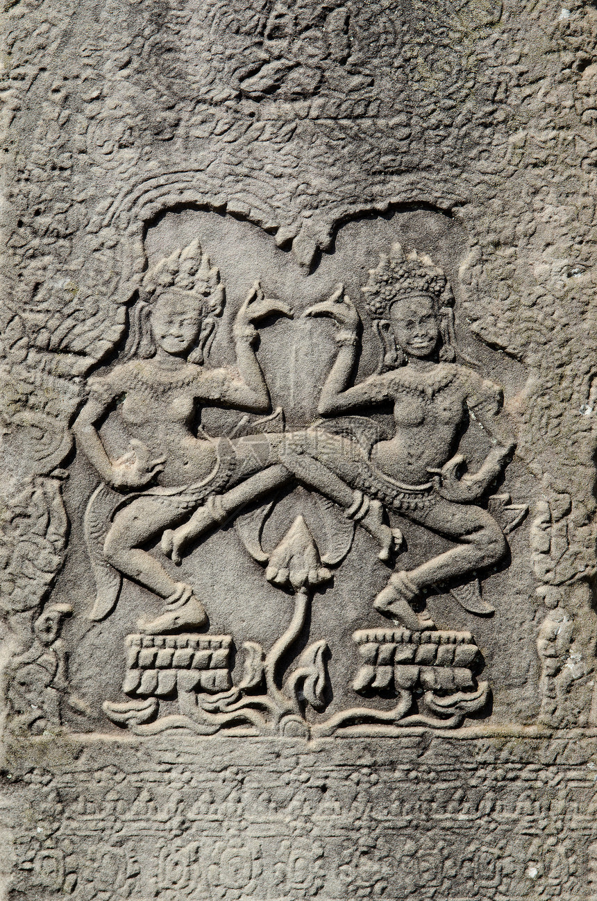 土木雕刻的石头雕刻遗产寺庙雕刻品高棉语图片