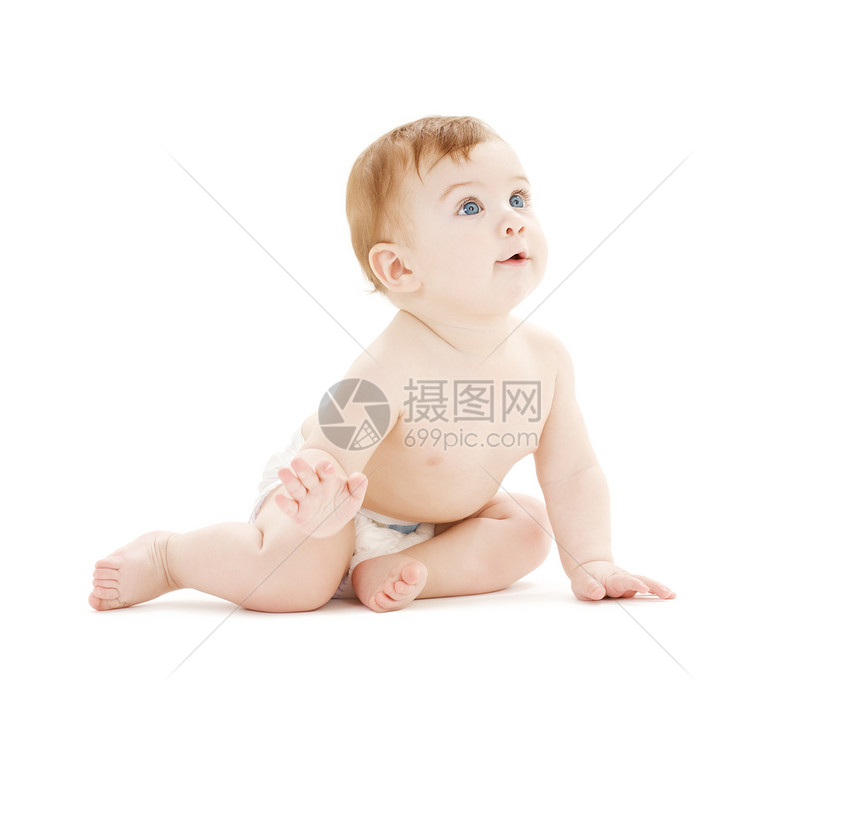 尿布中的男孩婴儿保健童年皮肤微笑生活孩子男性快乐育儿卫生图片