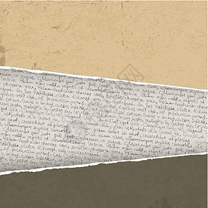档案纸用笔迹破碎的古老背景 矢量插图设计图片