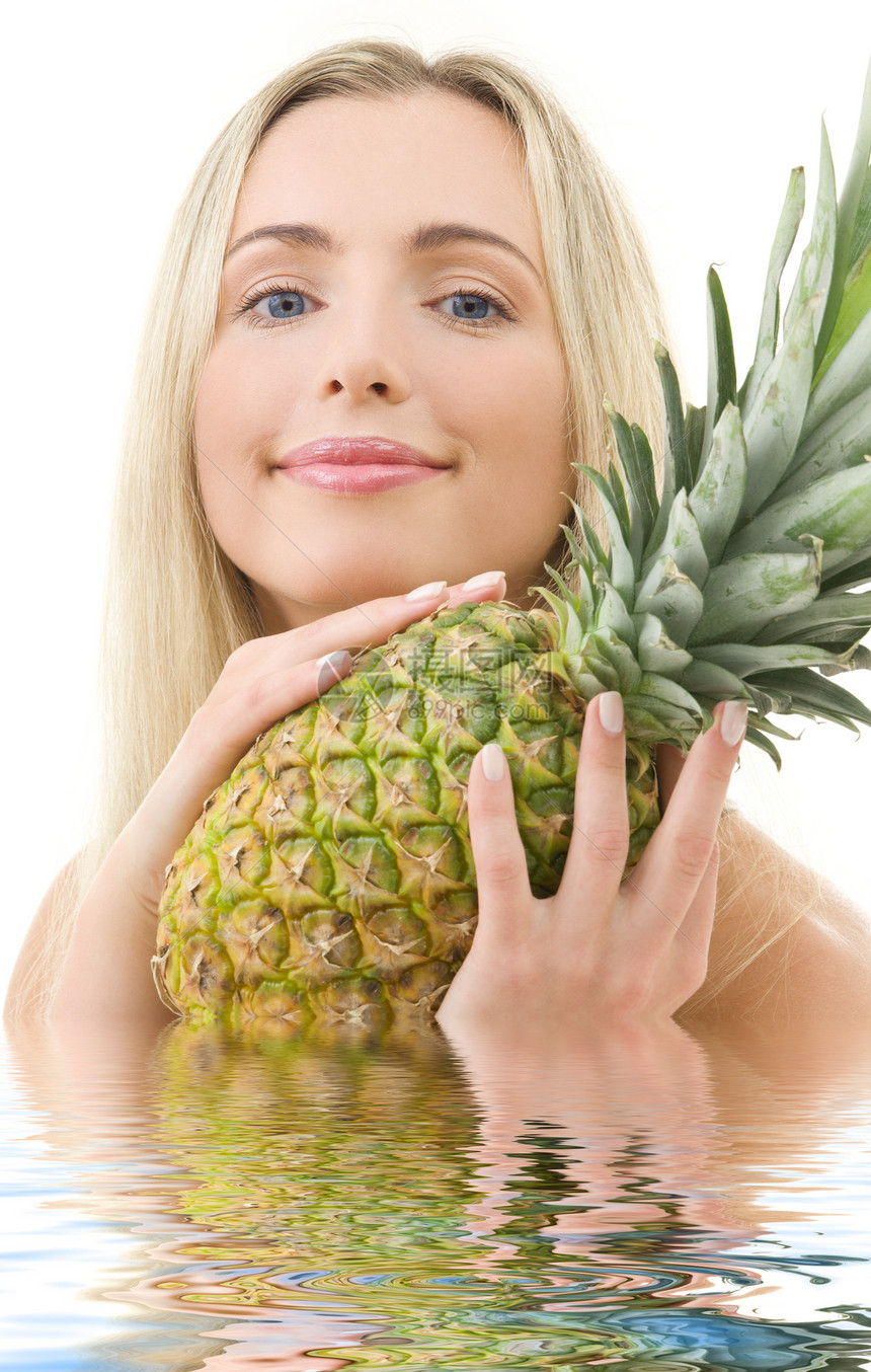 菠萝活力头发水果热带营养食物幸福女性福利饮食图片