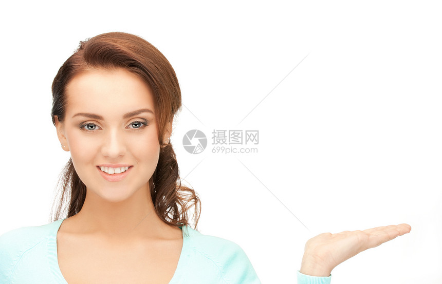 椰枣上的东西人士棕榈青少年女性商务手势快乐白色成人广告图片