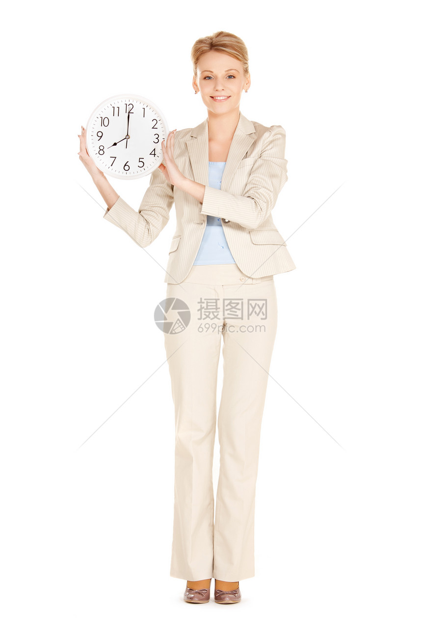 妇女大钟工作学生商务老板工人人士警报日程时间女士图片