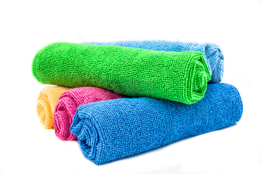 彩色毛巾淋浴绿色黄色活力白色纺织品洗澡粉色蓝色浴室图片