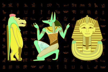 埃及吉萨金字塔埃及装饰人物设计元素设计图片