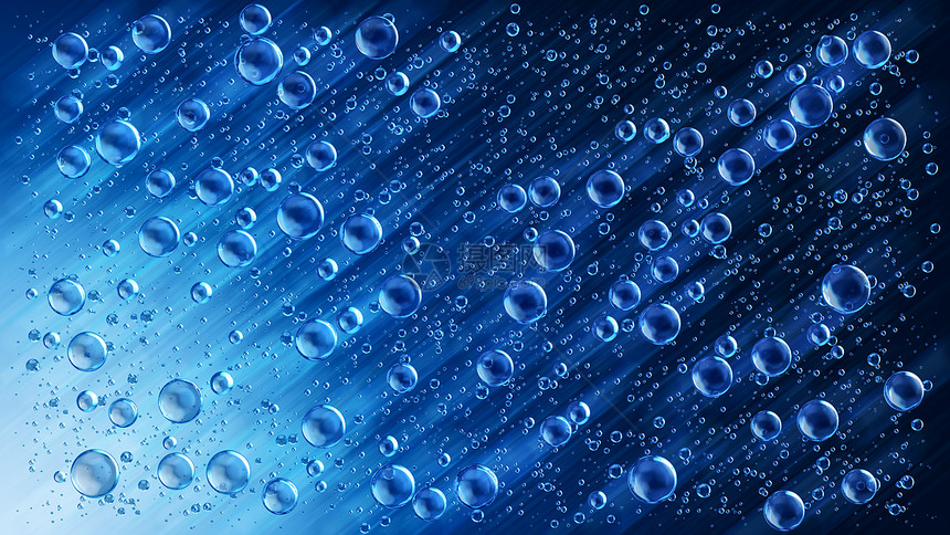 蓝色运动水滴在雨中图片
