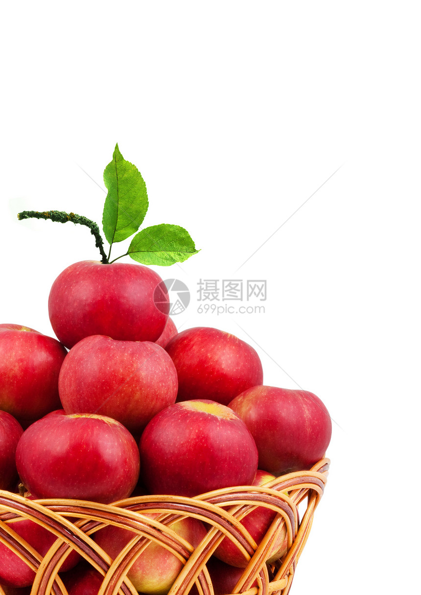 苹果篮子水果收获农场团体红色食物市场柳条小吃木头图片