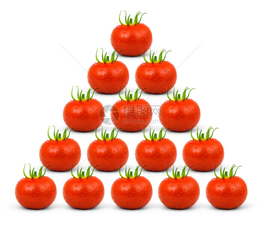 番茄蔬菜红色绿色剪裁白色水果水平植物食物图片
