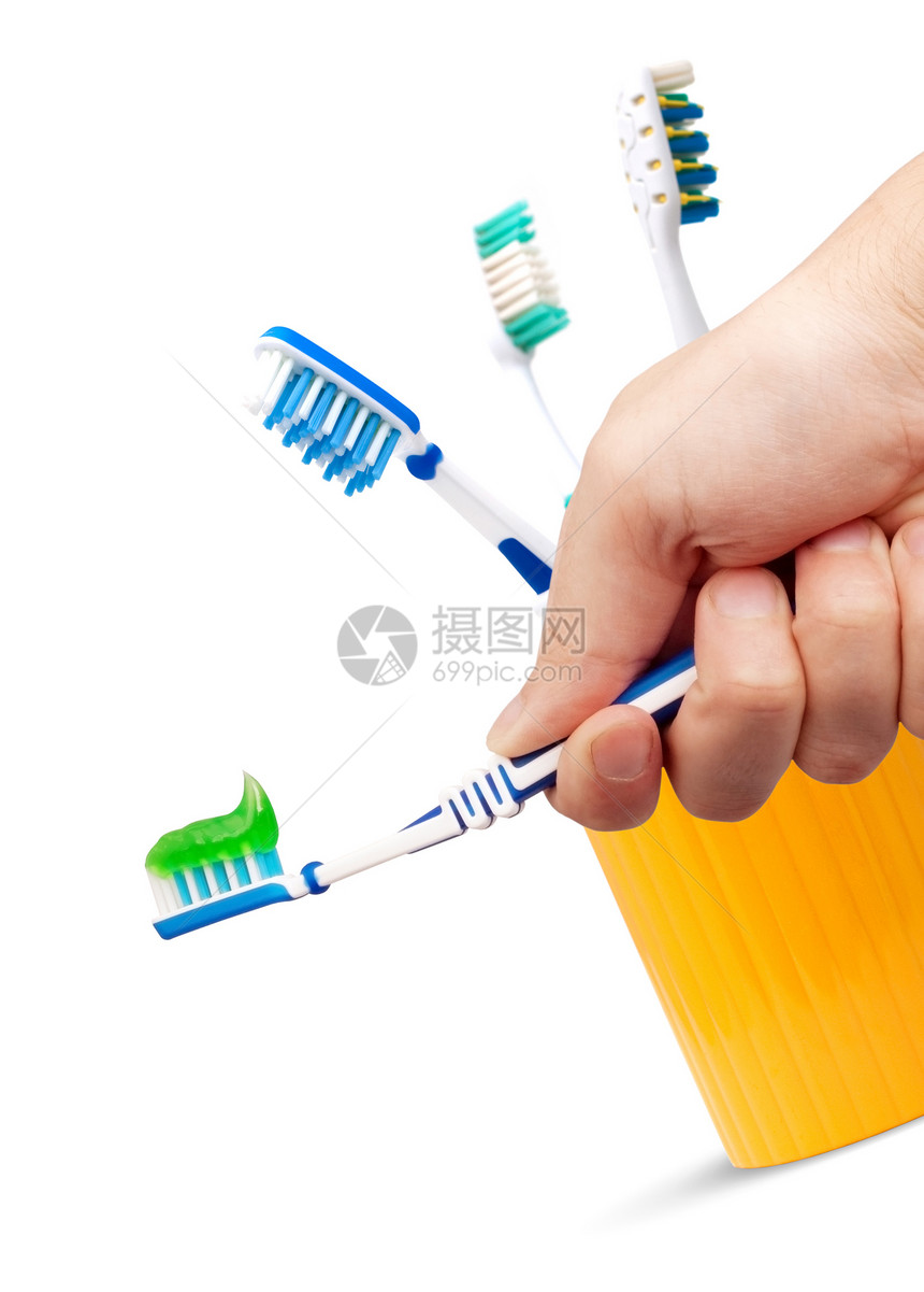 牙刷和牙膏卫生水平保健手指刷子生活彩虹凝胶塑料药品图片