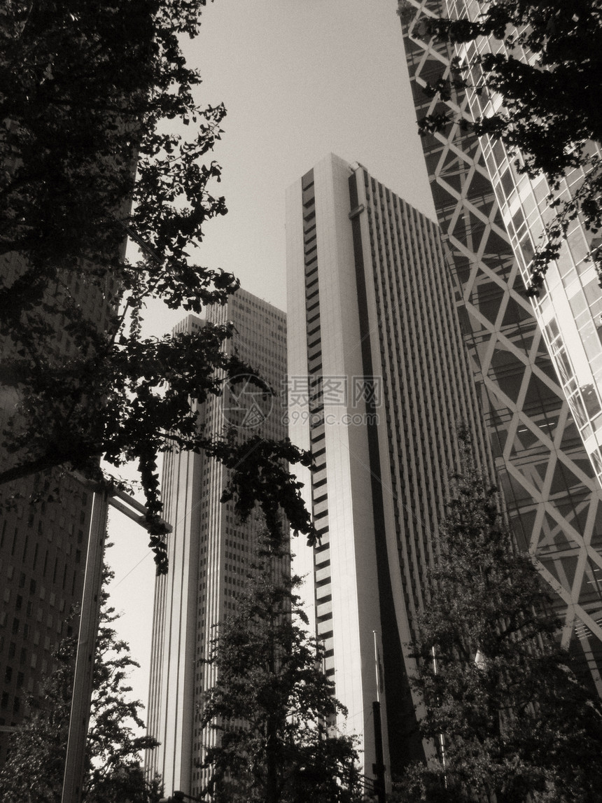 东京的建筑细节 黑白风景摩天大楼商业历史街道问候语插图首都旅行卡片建筑物图片