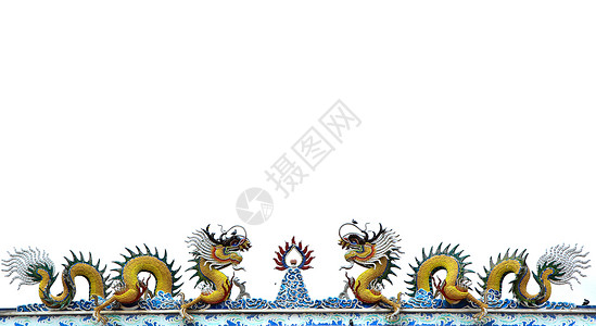 孤立的龙宗教艺术刺刀雕像信仰动物金子财富传统寺庙背景