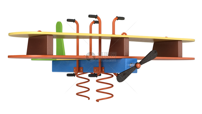 弹簧上的博能飞机闲暇孩子孩子们线圈程式化玩具座位娱乐螺旋操场图片