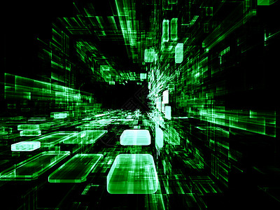 虚拟空间的元素研究墙纸绿色设计计算机长方形技术艺术品黑色网格背景图片