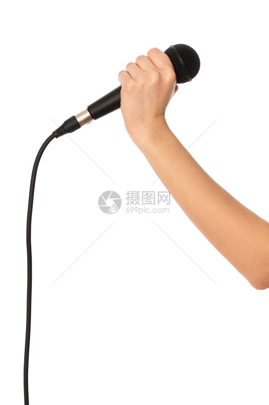 黑色麦克风女士女性会议记录金属唱歌职业广播手臂公告图片