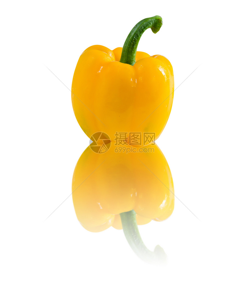 甜黄胡椒蔬菜食物活力胡椒白色黄色反射图片
